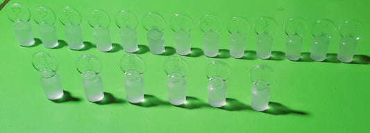 Lot of 19 Pennyhead Stoppers (13 Kimax & 6 Pyrex) Size #13 Apothecary Lab Glass